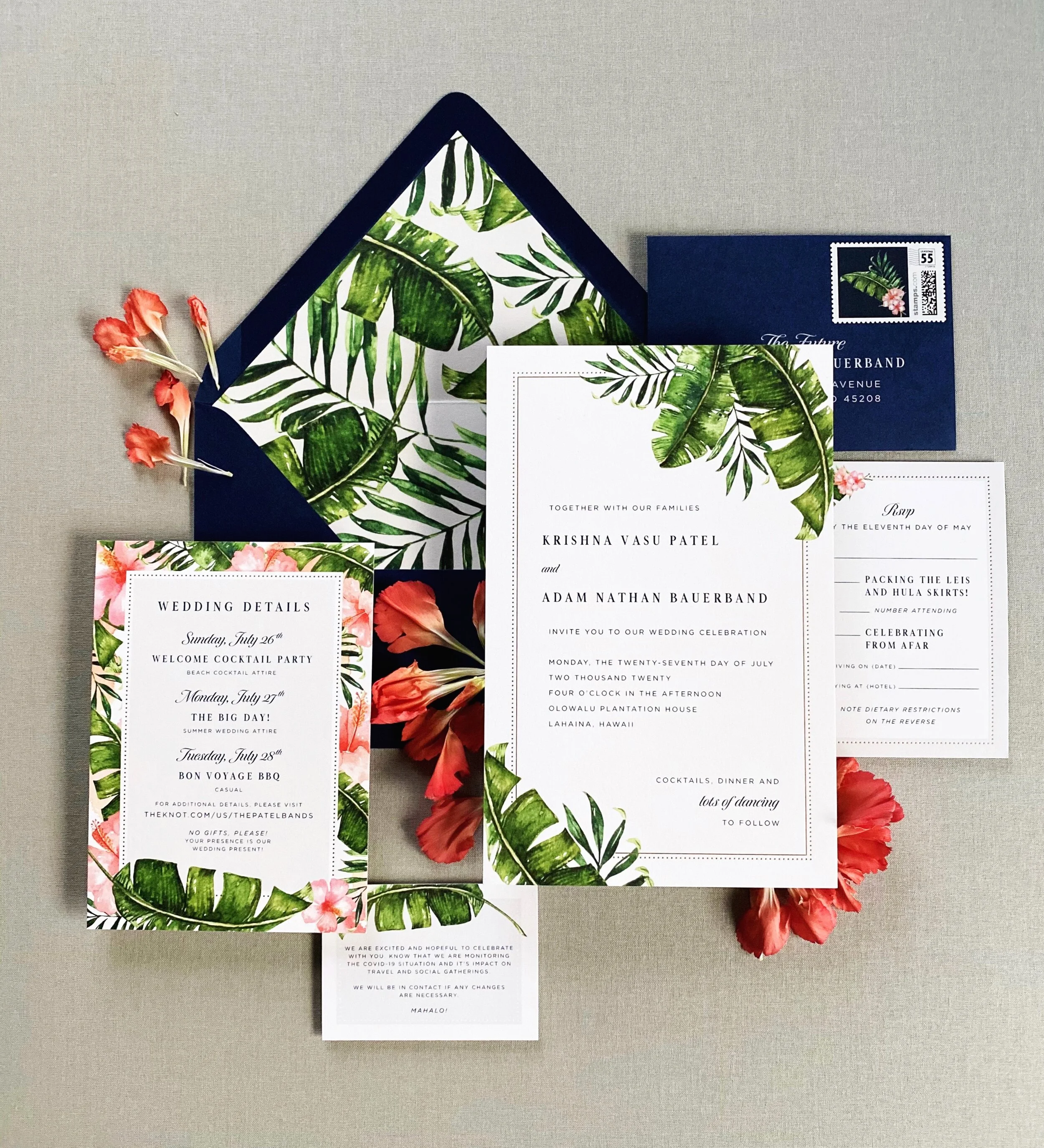Hawaiian wedding clearance invitations